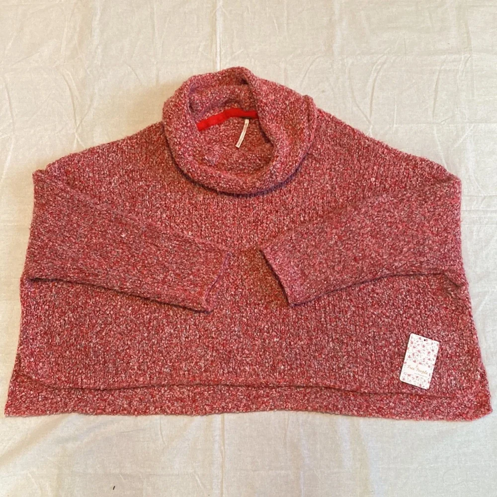 Free People BFF Sweater with Cowl Neck - Scarlet Flame - Picture 6 of 12